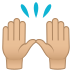 🙌🏼 raising hands: medium-light skin tone display on JoyPixels